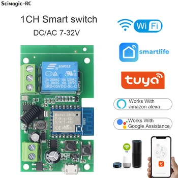 1-канальный релейный модуль Tuya Smart Switch, автоматический выключатель Smart Life, модуль синхронизации орошения AC/DC 7-32V 10A Smart Module