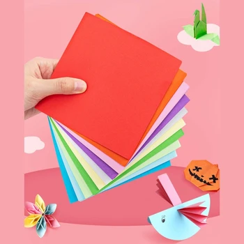 100 листов красочной бумаги для оригами, Квадратная бумага для оригами 