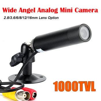 1000TVL/800TVL Цветная CVBS Мини-камера безопасности с металлической пулей, широкоугольный объектив 2,8 мм 3.6/6/8/ опция Аналоговой камеры 16 мм с кронштейном