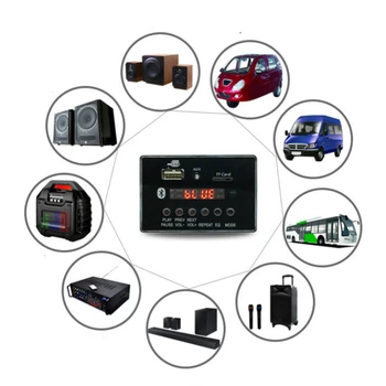 12V Bluetooth-совместимый Модуль Платы Декодирования 5.0 Беспроводной Bluetooth Автомобильный USB mp3-плеер Слот Для TF-карты/FM/ Пульт Дистанционного управления