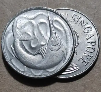 23 мм Сингапур 1967-1983, 100% настоящая памятная монета, оригинальная коллекция
