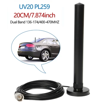 ABBREE UV20 PL259 Двухдиапазонная Антенна UHF/VHF 144 МГц/430 МГц для Автомобиля Грузовик Любительское Радио Мобильный Приемопередатчик