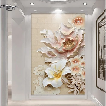 beibehang 3D рельефные трехмерные цветы богатый и благородный фон стены на заказ большая фреска нетканые обои