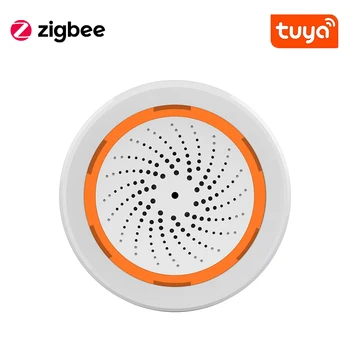 Coolcam Tuya Zigbee Умная Сирена-Сигнализация для домашней безопасности со Стробоскопическими Оповещениями Поддержка USB-кабеля Включение питания Работает С TUYA Smart Hub