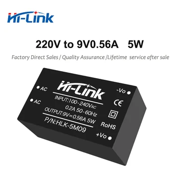 Hi-Link HLK-5M09 Оригинальный модуль переменного/постоянного тока мощностью от 220 В до 9 В 0.56A с изолированным модулем питания мощностью 5 Вт Преобразователь переменного/постоянного тока