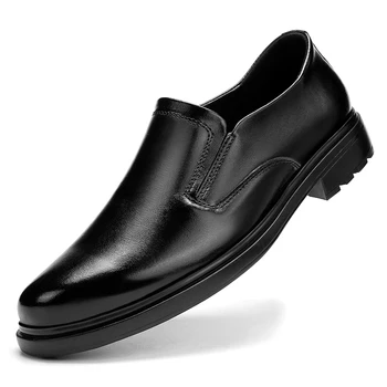 Jumpmore 2020 Модная деловая обувь Классические кожаные мужские костюмы модельные туфли Повседневные лоферы без застежки Размер 38-49
