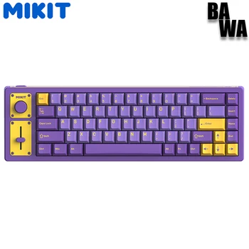 Mikit Keyboard Dk65 Rgb Механическая Клавиатура С Подсветкой Беспроводной Bluetooth Hotswap С Набивкой Ручки Клавиатуры Для Портативных ПК Игры