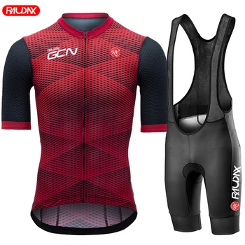 Raudax GCN Велосипедная одежда 2023 Летний Комплект из джерси с защитой от ультрафиолета для велоспорта, Дышащие Гоночные Велосипедные костюмы, Велосипедная одежда с коротким рукавом