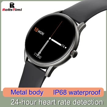 Rollstimi Смарт-часы Мужские Женские IP68 Водонепроницаемые Bluetooth 5 Монитор Сна Фитнес-Пульсометр Смарт-часы Android IOS