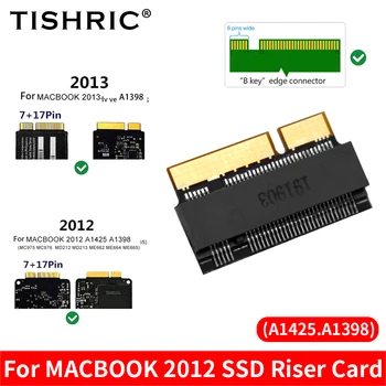 TISHRIC M2 SSD Адаптер M.2 Key-B SATA Конвертер Поддержка 6Pin + 17Pin Жесткого Диска 6 Гбит/с Riser Card Для MacBook 2012 SSD A1425 A1398