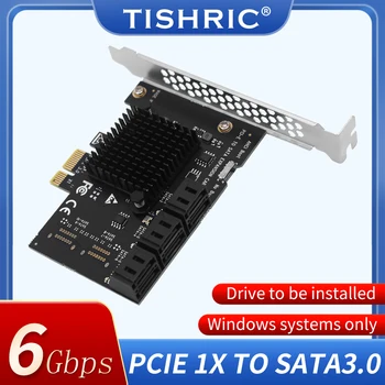 TISHRIC PCIE Sata Адаптер Для Майнинга PCIE SATA 3.0 С 1x до 2/6/10 Портов 6 Гбит/с Высокоскоростная Карта Расширения Конвертер Модуль Riser