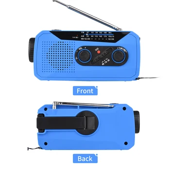 Аварийный светильник, портативное AM / FM погодное радио с многофункциональным фонариком, аварийный источник питания / аккумулятор, солнечное радио