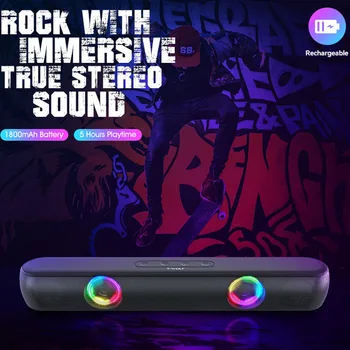 Беспроводной динамик с цветным световым эффектом Bluetooth BT320 RGB, высококачественная музыкальная коробка, настольный мультимедийный стереофонический проигрыватель, поддержка TF-карты