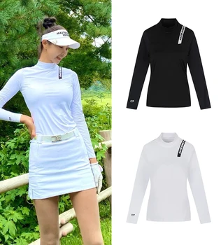 Женские рубашки для гольфа 2023 года, новый тонкий солнцезащитный дизайн с длинным рукавом, Быстросохнущий эластичный топ для гольфа W121918