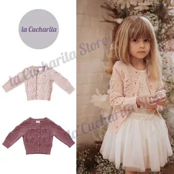 Зимний вязаный кардиган для девочек, Рождественский свитер, верхняя одежда для малышей бренда JK, детская одежда Princess Baby, кардиган для девочек