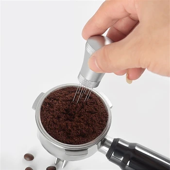 Игольчатый дозатор кофейной гущи, металлическая ручка и подставка, профессиональный инструмент для перемешивания бариста для подачи эспрессо