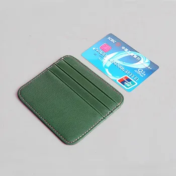 Кошельки для удостоверения личности из натуральной кожи, повседневный кошелек унисекс для кредитных карт, прочный футляр для деловых карт большой емкости, тонкий