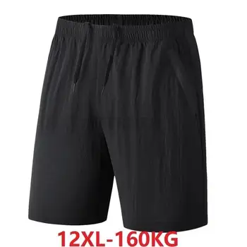 летние мужские пляжные шорты Ice silk спортивная свободная эластичность плюс размер 8XL 9XL 10XL 11XL 12XL oversize домашние шорты тонкие 60