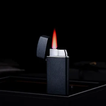 Металлическая Ветрозащитная Зажигалка с прямым Пламенем Для розжига Бутана с красным Пламенем, Надувные Зажигалки для мужчин, Гаджет для Курильщиков