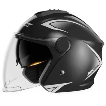 Мотоциклетный шлем С открытыми козырьками с двумя линзами, матовый защитный колпачок для электрического мопеда, электрический велосипед, прочный универсальный аварийный шлем