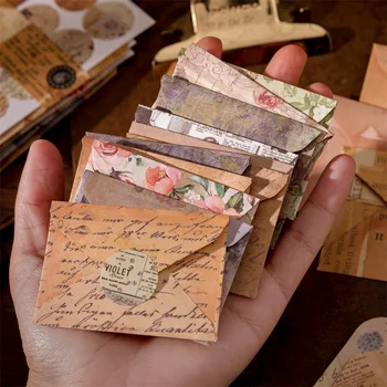 Набор мини-конвертов 8ШТ - серия Memory Song, декоративный материал для винтажных коллажей, конверты для сообщений