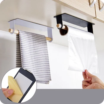 Настенный Кухонный самоклеящийся держатель для рулонной бумаги, Вешалка для полотенец, Вешалка для тканей, Аксессуары для ванной комнаты