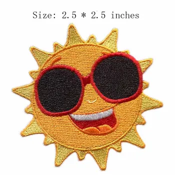 Нашивка для солнцезащитных очков шириной 2,5 дюйма с вышивкой для черных/милых/улыбающихся