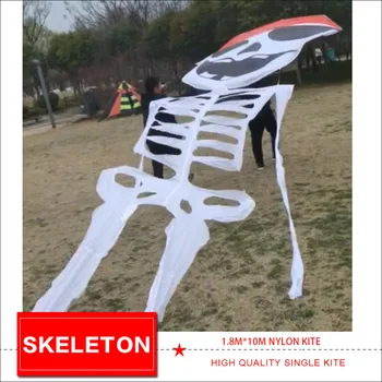 НОВОЕ ПОСТУПЛЕНИЕ, 10-метровый воздушный змей-скелет, нейлоновый воздушный змей, высококачественный качающийся скелет