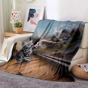 Одеяло с 3D-принтом в виде тигра, мягкие плюшевые фланелевые накидки, одеяла для дивана-кровати, Лучшие подарки на весь сезон, Светлая спальня, теплый настил