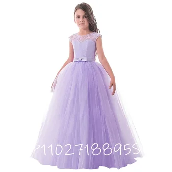 Платье для свадебной вечеринки с пышными рукавами для девочек, фатиновое пышное платье с цветочным узором для девочек, Сияющее платье для девочек, платье принцессы для первого причастия