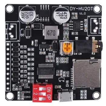 Поддержка модуля воспроизведения голоса 12 В/24 В DY-HV20T Мощностью 10 Вт/20 Вт -Музыкальный плеер MP3 с SD-картой для