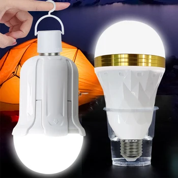Портативные прожекторы на 100 В, перезаряжаемая светодиодная лампа, Умная аварийная лампа, автоматическая подсветка воды со штекером E27