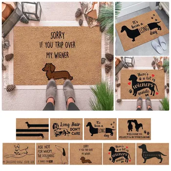 Противоскользящий замшевый ковер с рисунком милой собачки, Дверной коврик, Коврик для улицы, Кухня, гостиная, коврик для пола, ковер #t2g