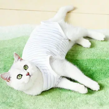 Прочная лента для крепления одежды для отъема кошек, Износостойкий костюм для домашних животных в полоску, дизайнерская одежда для восстановления домашних животных