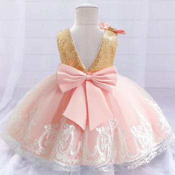 Розовая детская одежда для девочек, короткая юбка с большим бантом на свадьбу принцессы, подходит для маленьких детей, на первый день рождения,