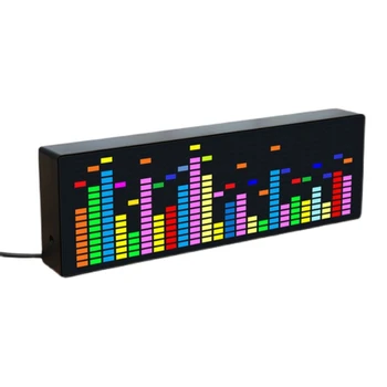 Светодиодные индикаторы музыкального спектра, ритма, датчик голоса, индикатор уровня атмосферы 1624 RGB с дисплеем часов (проводное управление)