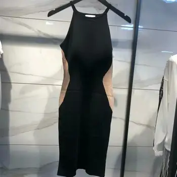 Сексуальное платье из эластичного трикотажа, женское черное облегающее хлопковое платье с открытыми плечами