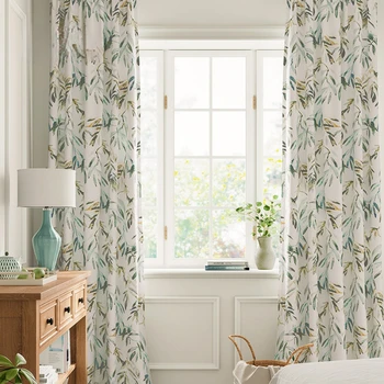 Современные легкие Роскошные шторы из плотной синельной ткани с рисунком листьев для гостиной, занавески для окон в скандинавском стиле, домашний декор
