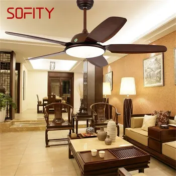 Современный потолочный вентилятор SOFITY с комплектом ламп с дистанционным управлением, 3 цвета светодиодного вентилятора для дома, столовой, спальни, гостиной