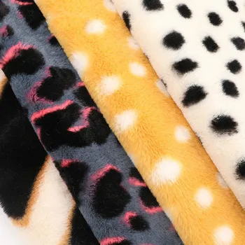 ткань из кроличьего меха с принтом леопардовой изогнутой полосы в горошек меховая ткань для пошива одежды домашний текстиль диванная подушка 1 метр