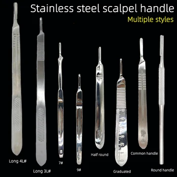 Удлиненная Ручка Хирургического Ножа Из Нержавеющей Стали, 3 # 4 # 7 # 9 # Круглый Держатель Ножа для Хобби Carft Carving Model DIY blade