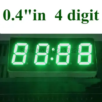Ультра яркий Чистый зеленый 0,4-Дюймовый Общий Анод с 7-Сегментным дисплеем, 4-Значные Часы Super 0.4in, Светодиодный Дисплей Времени, 12 Контактов для DIY