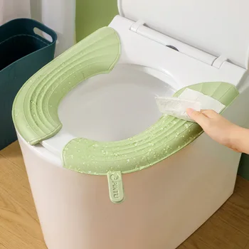 Универсальный водонепроницаемый коврик для унитаза с ручкой, бытовой EVA, утолщенный, не пачкающий руки чехол для сиденья унитаза, Инструменты для ванной комнаты