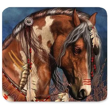 Уникальный прямоугольный коврик для мыши с изображением индийской лошади, игровой нескользящий резиновый коврик для мыши