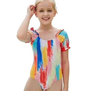 Цельный купальник для девочек, быстросохнущий пляжный купальный костюм, купальники 3-10 лет